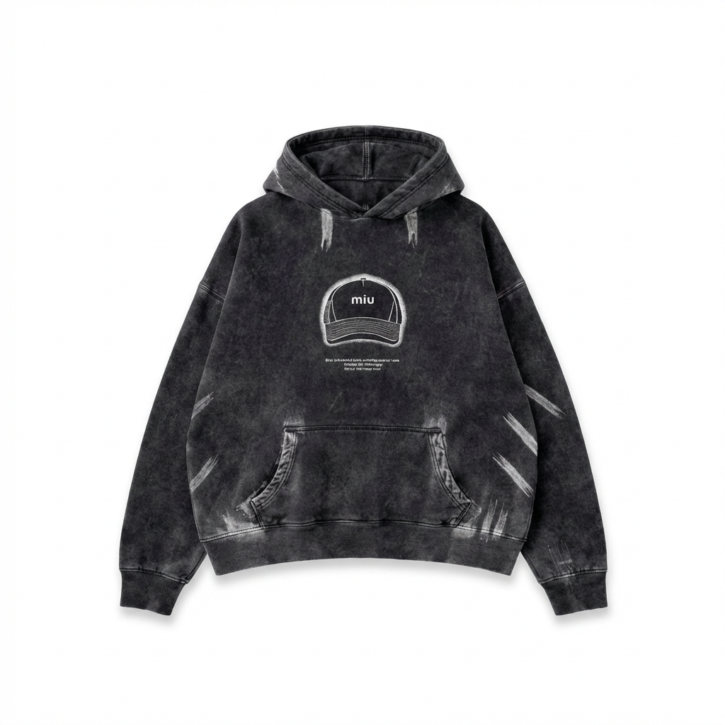 HOODIE MIU GREY BLACK
