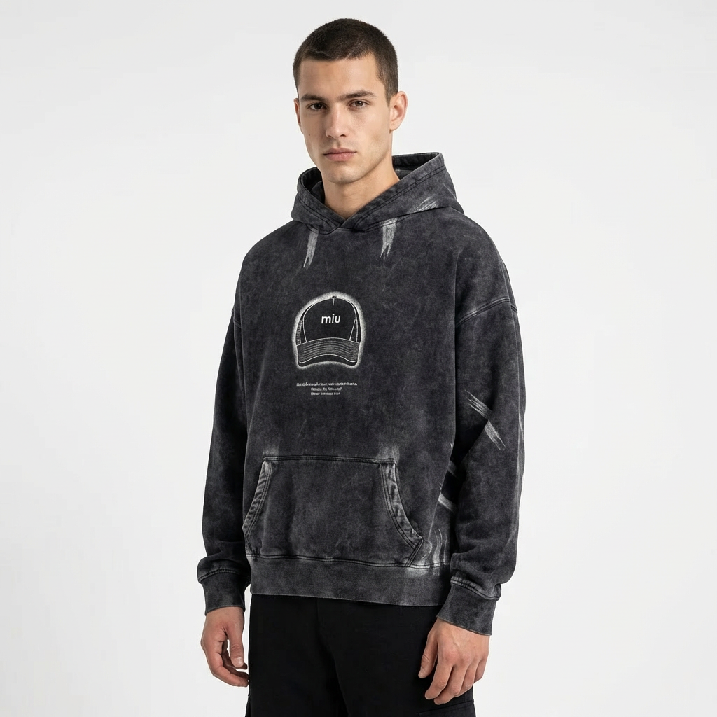 HOODIE MIU GREY BLACK